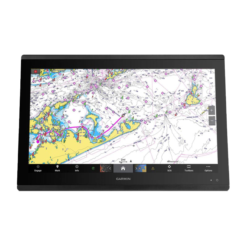 Garmin GPSMAP 8622 marine chartplotter with black bezel and large map display
