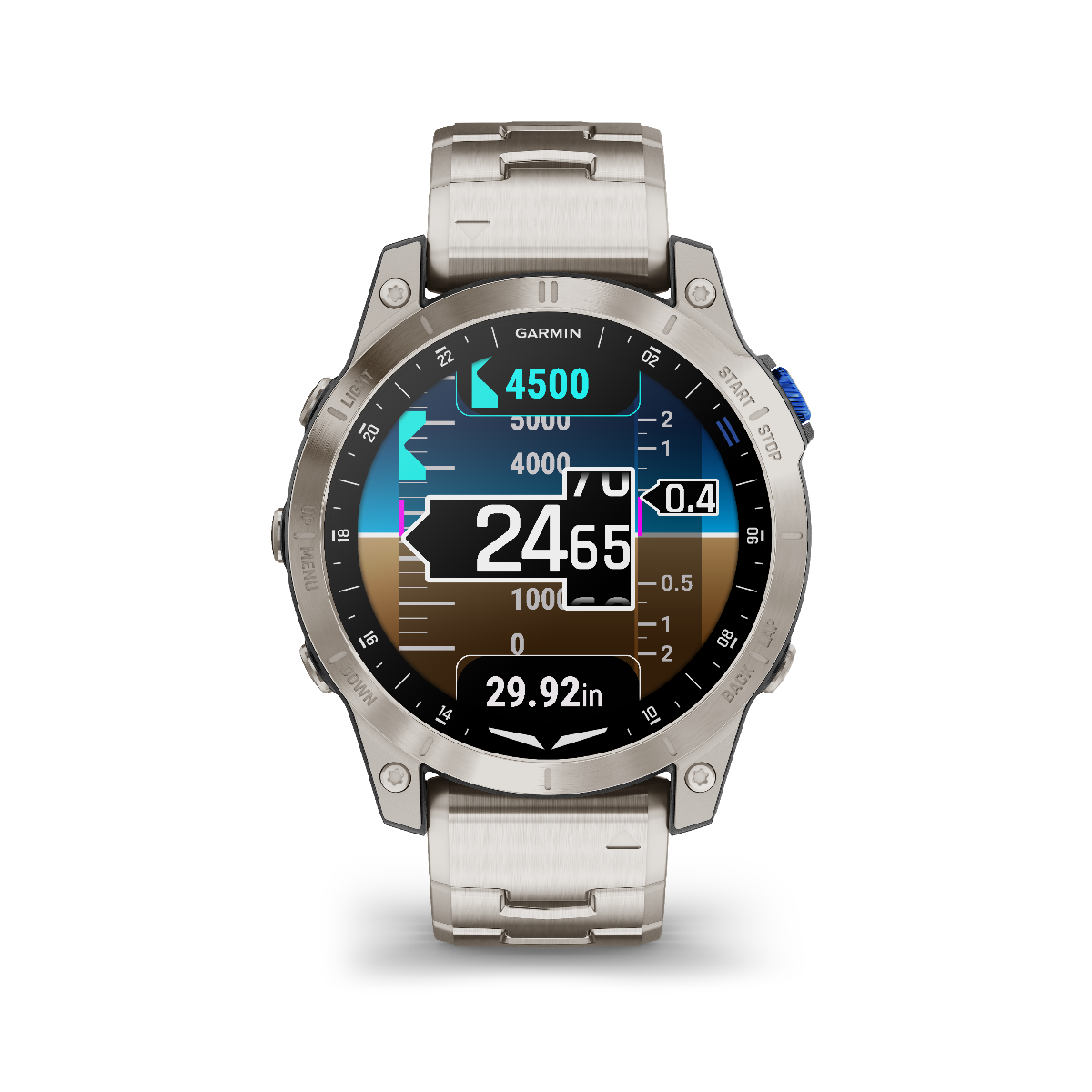 Garmin D2 Mach 1 titanium GPS aviation smartwatch with titanium band