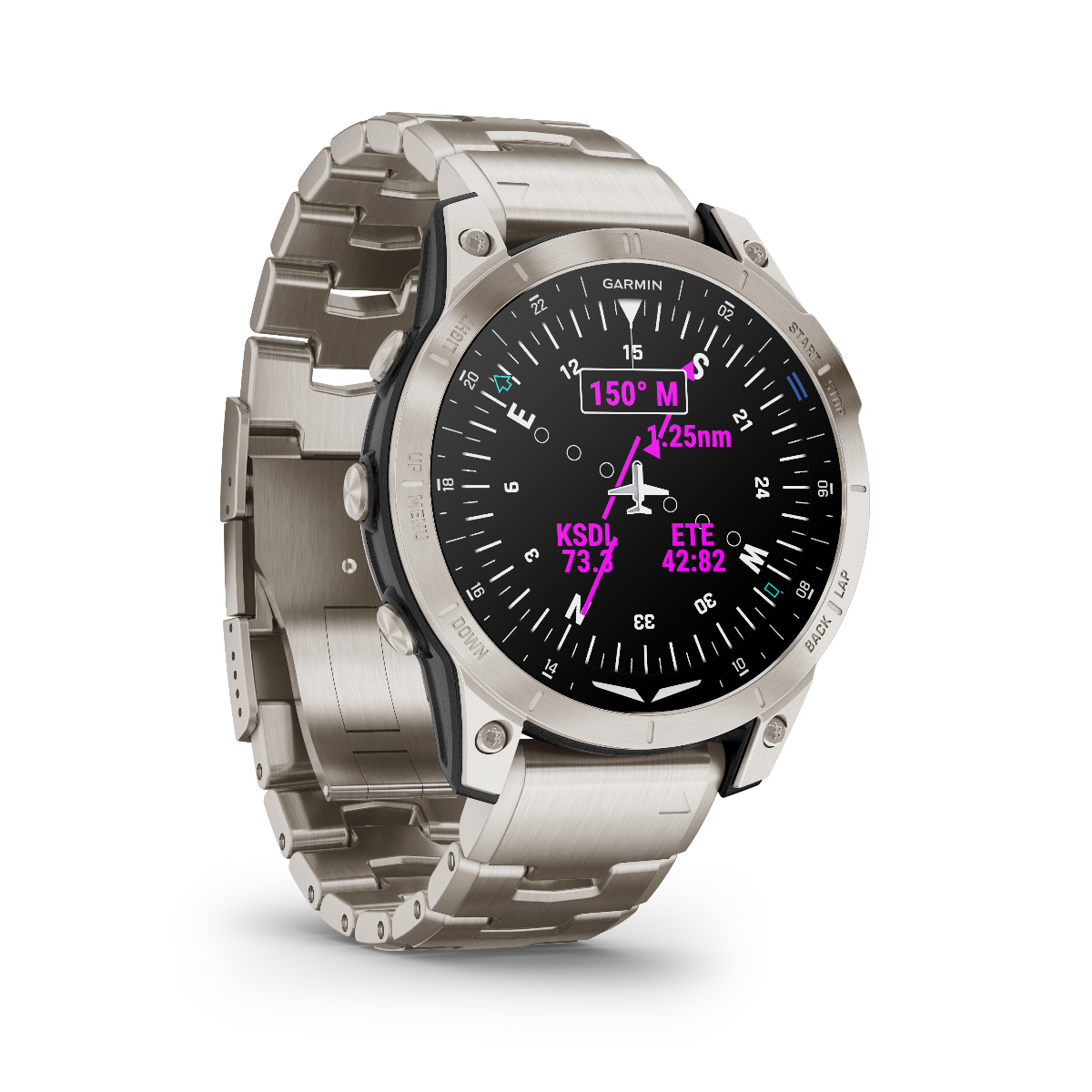 Garmin D2 Mach 1 titanium aviation smartwatch with titanium band