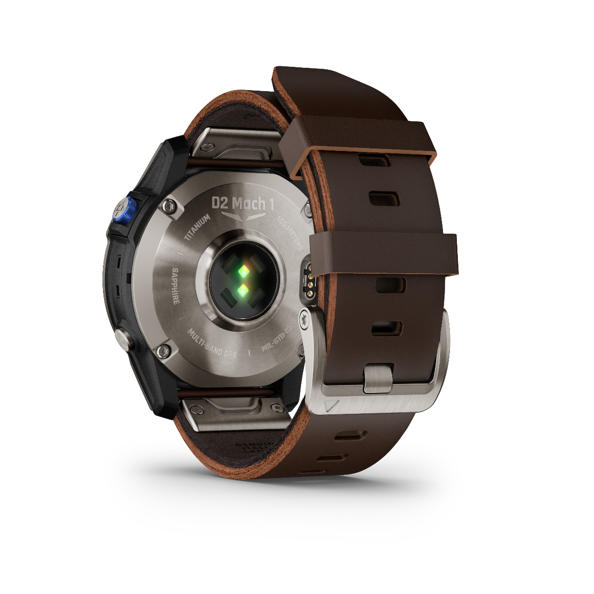 Garmin D2 Mach 1 aviation smartwatch with Oxford brown leather band