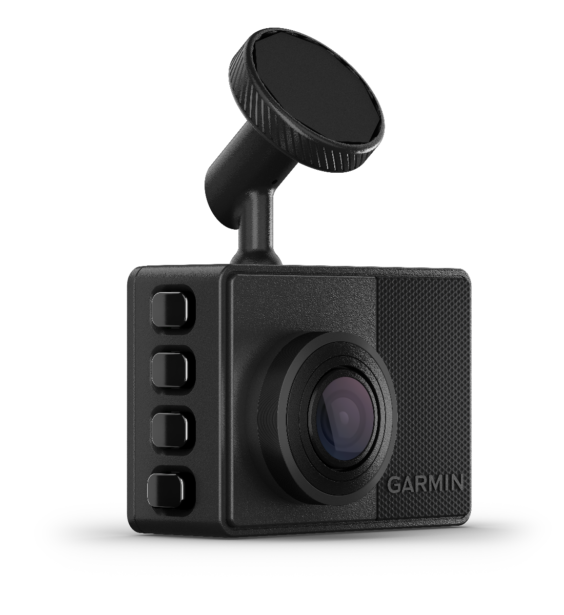 Garmin Dash Cam 67W black dash camera with front lens and side controls