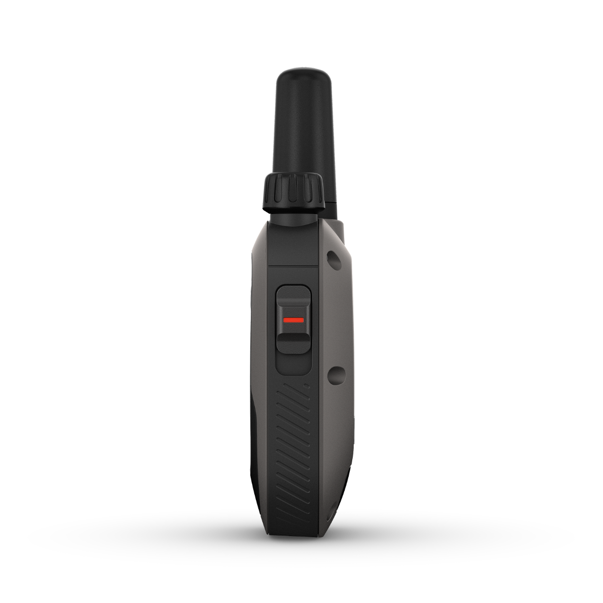 Garmin Delta SE handheld remote for dog training; gray body with black antenna and red indicator