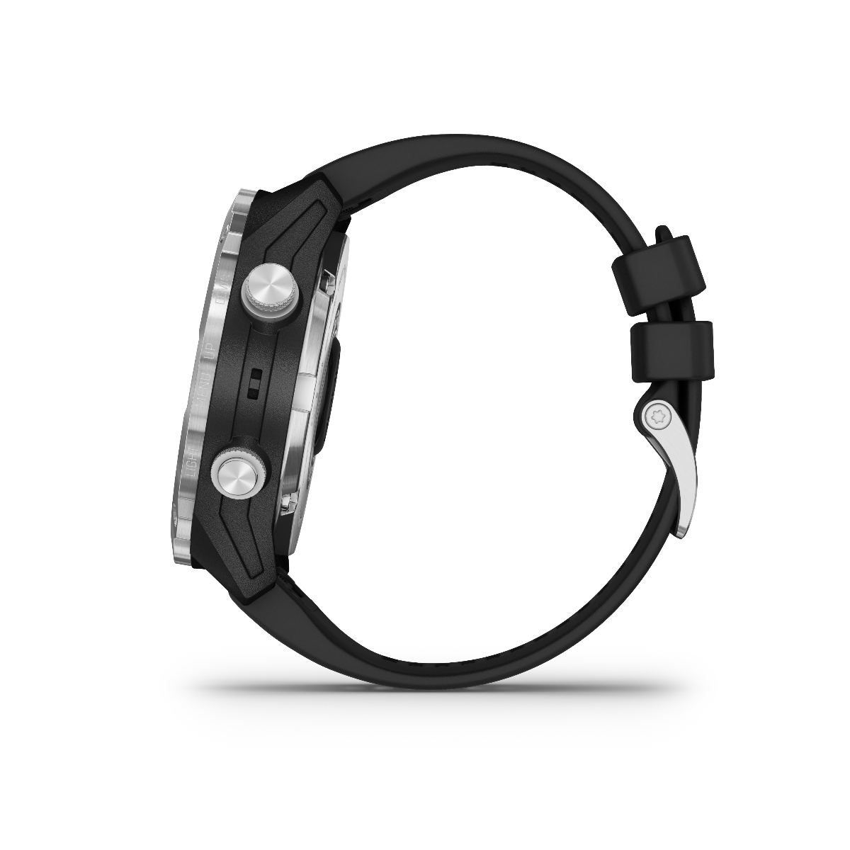 Garmin Descent Mk2 dive watch with stainless steel case and black band