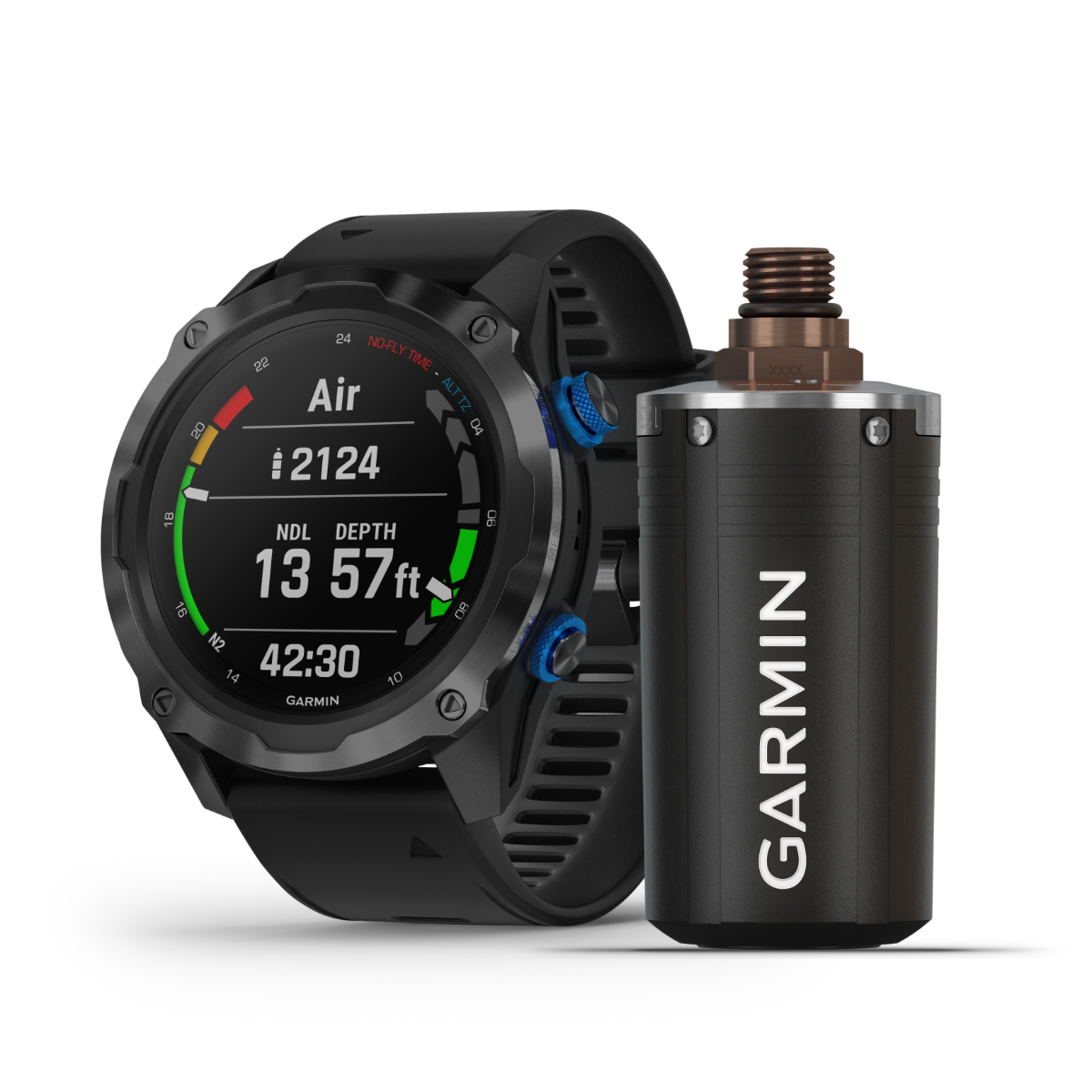 Garmin Descent T1 Transmitter and watch, black, 2-piece dive computer set