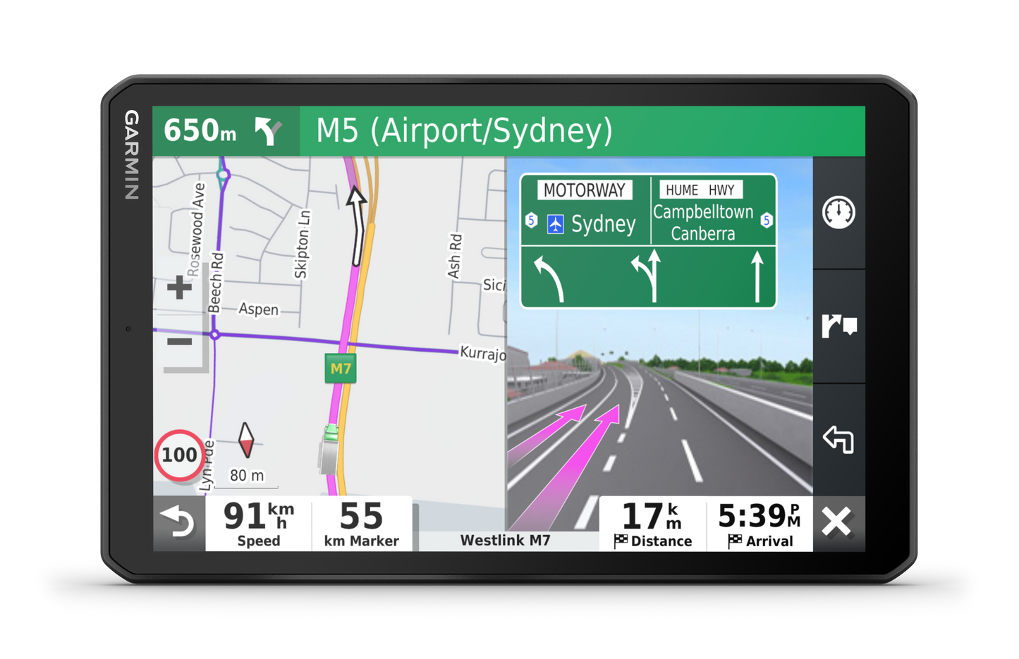 Garmin Dezl OTR800 trucking GPS navigator with an 8-inch screen