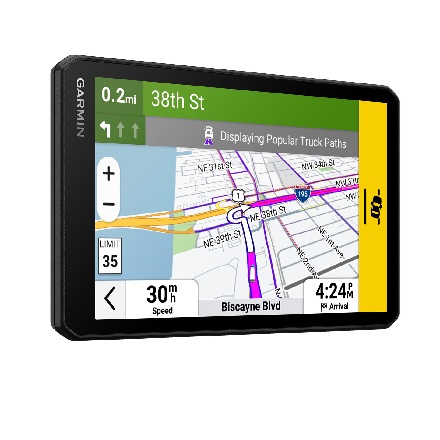 Garmin dezlCam OTR725 7-inch black GPS truck navigator with built-in dash cam