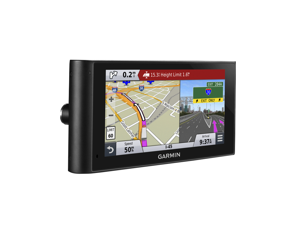 Garmin DezlCam LMTHD trucking GPS navigator in black with 7-inch display, certified refurbished