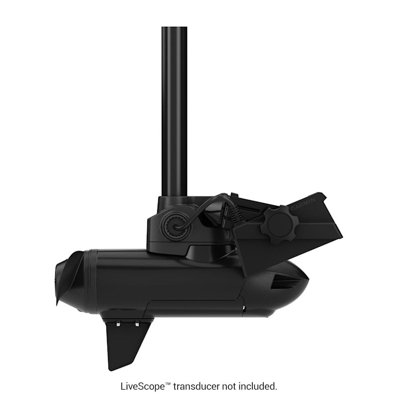 Garmin Force Kraken Black trolling motor; black finish with tall shaft and mount