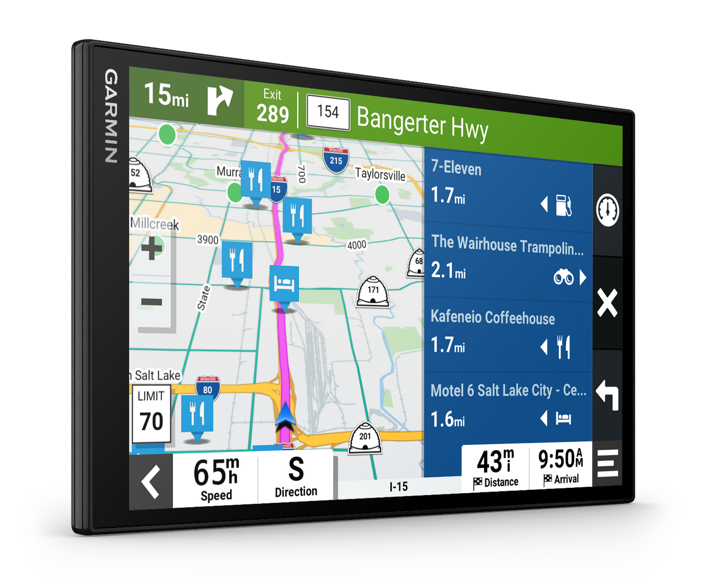 Garmin DriveSmart 86 8-inch GPS navigation system for automobiles with map display