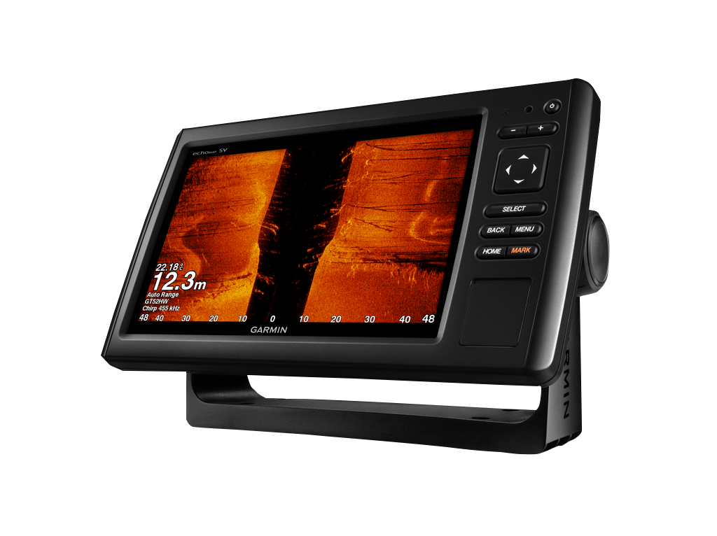 Garmin ECHOMAP CHIRP 92sv marine chartplotter w/o transducer, black on stand