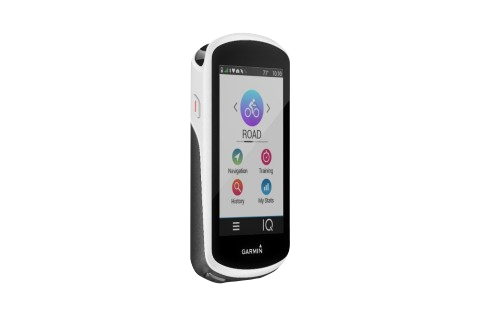 White Garmin Edge 1030 cycling computer with touchscreen display