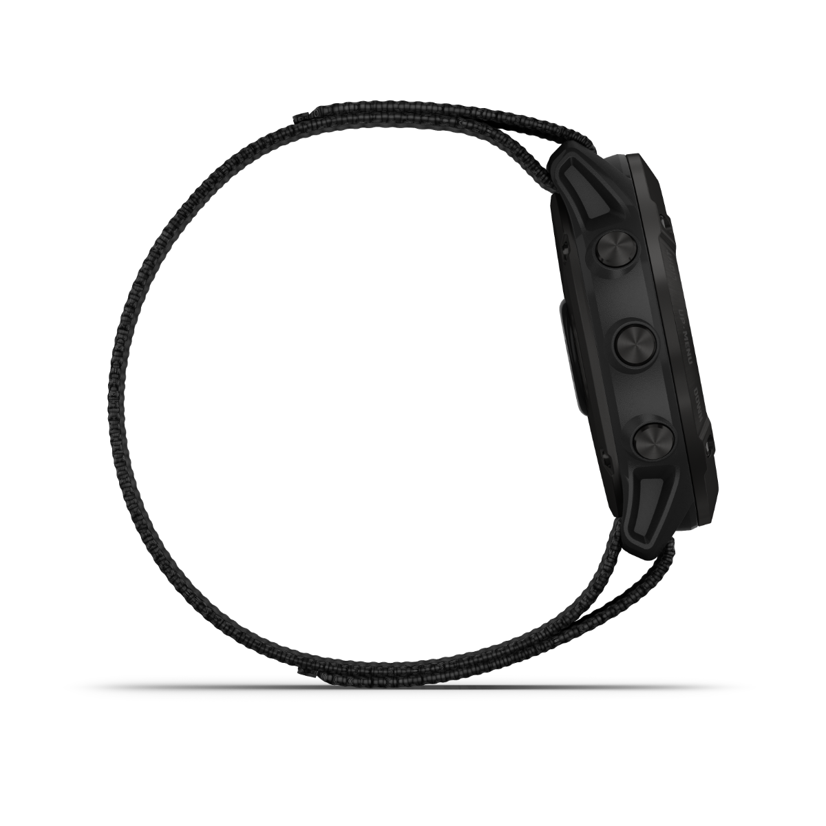Garmin Enduro smartwatch with carbon gray DLC titanium case and black UltraFit nylon strap