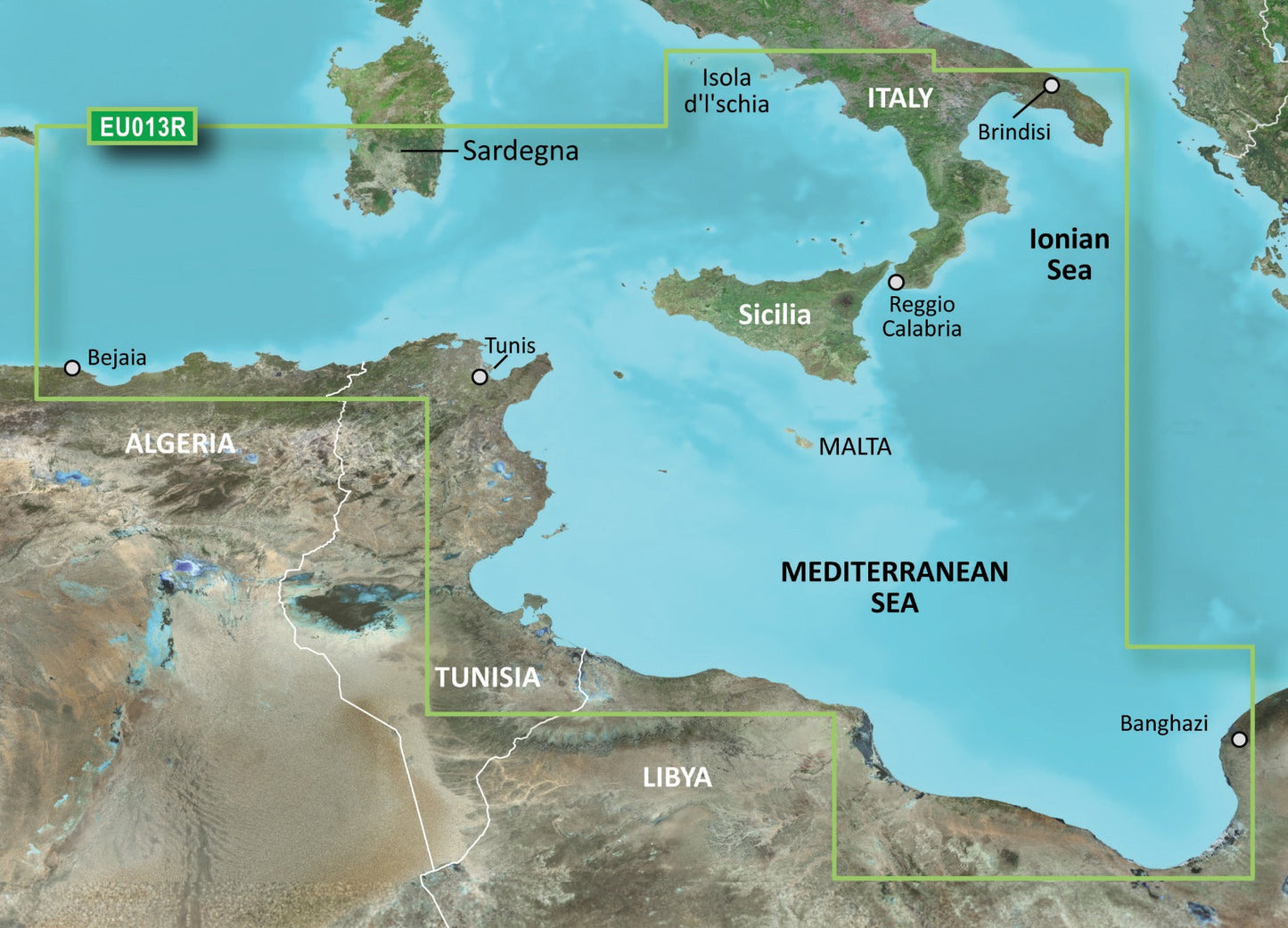Garmin Italy Southwest and Tunisia BlueChart g3 Vision microSD/SD map card VEU013R