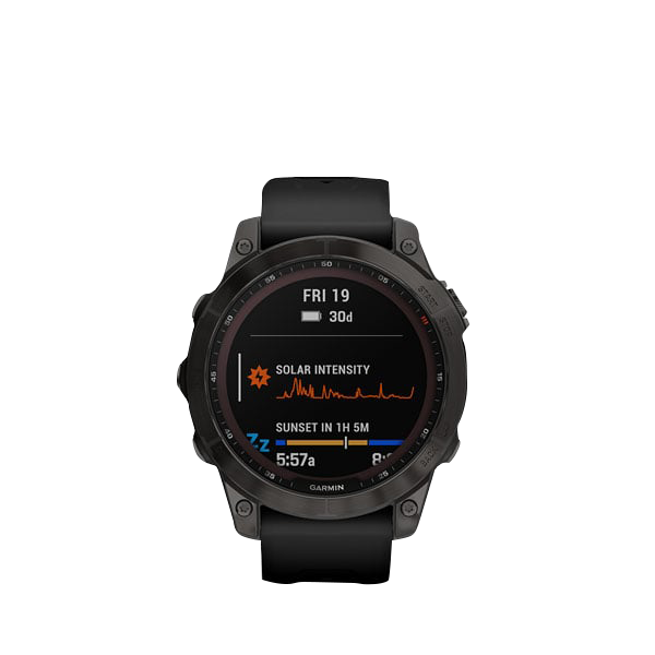 Garmin Fenix 7 Sapphire Solar, Carbon Gray Titanium w/ Black Band (Garmin Certified Refurbished) by Garmin