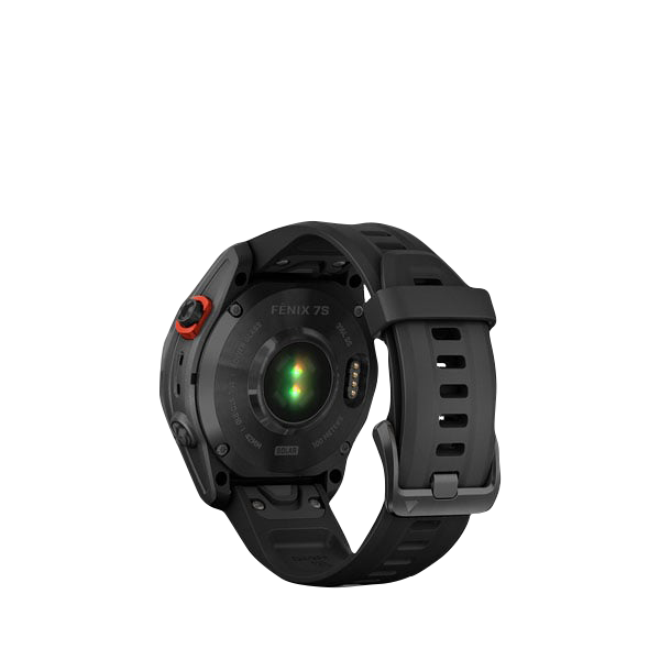 Garmin Fenix 7S Solar smartwatch, slate gray body with black band, Garmin Certified Refurbished
