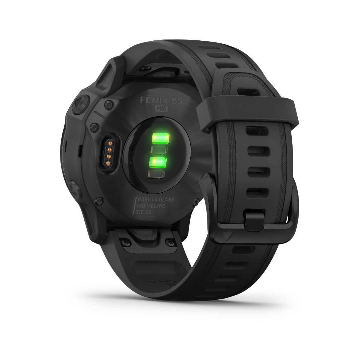 Garmin Fenix 6S Pro GPS smartwatch with black bezel and black band