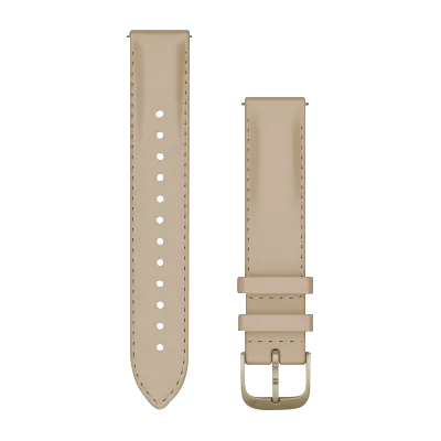 Garmin 18mm quick-release watch bands, beige with gold-tone hardware, 2-piece set