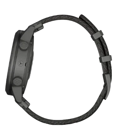 Garmin MARQ Commander men's luxury GPS smartwatch with a dark braided strap, certified refurbished