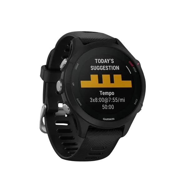 Garmin Forerunner 255S Music smartwatch, Black/Red, GPS running watch, Garmin Certified Refurbished