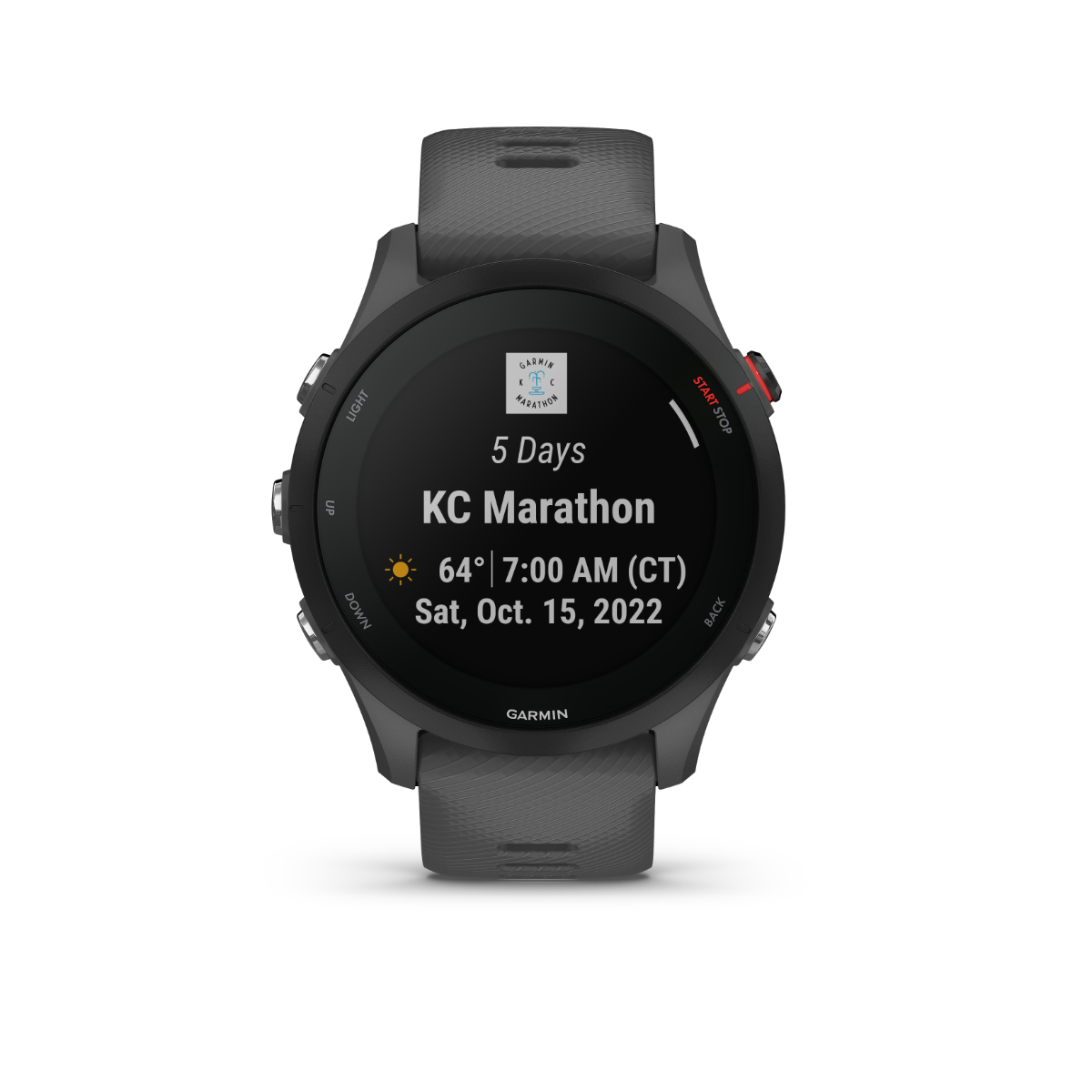 Garmin Forerunner 255 slate gray GPS smartwatch for runners, certified refurbished