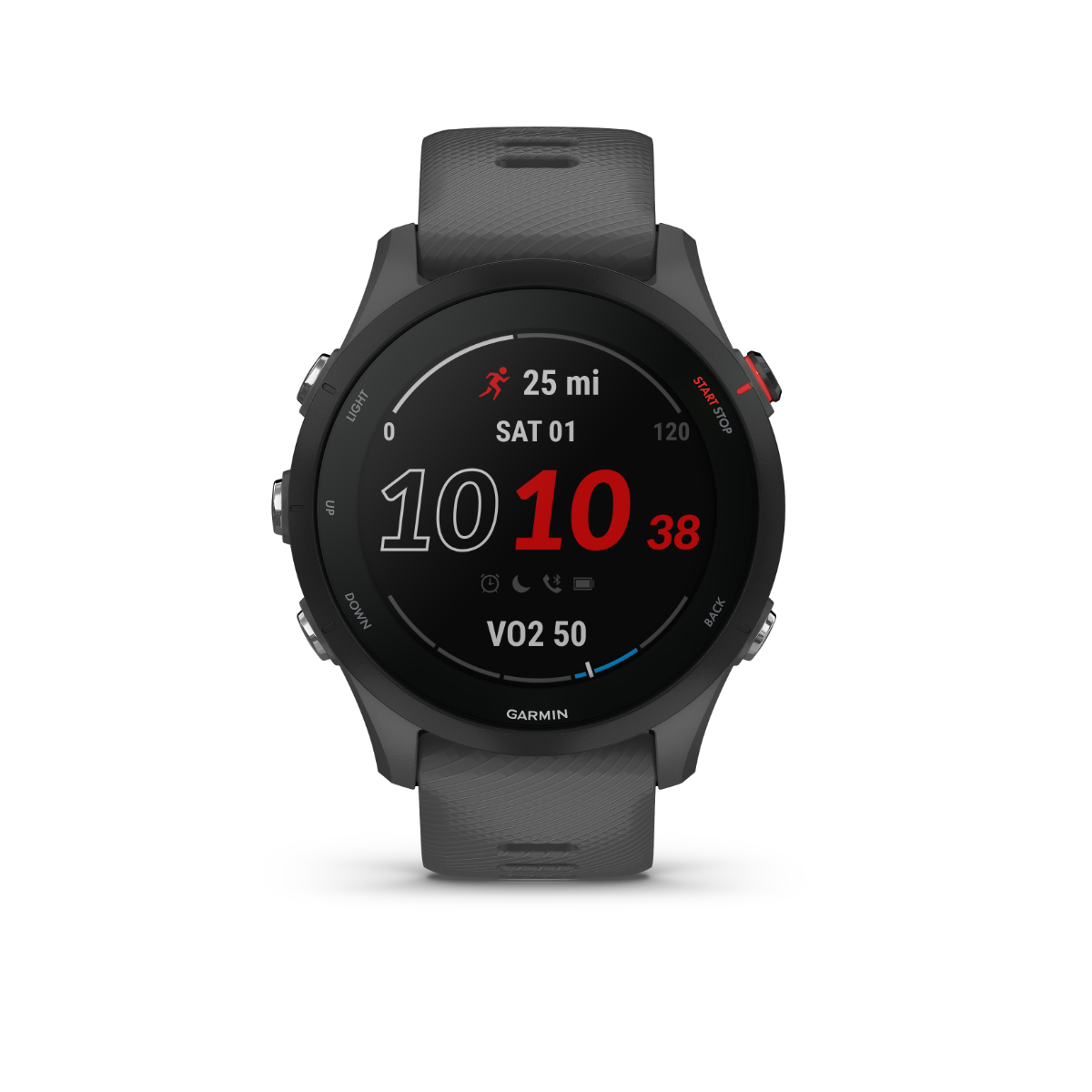Garmin Forerunner 255 smartwatch, slate gray, certified refurbished GPS running watch