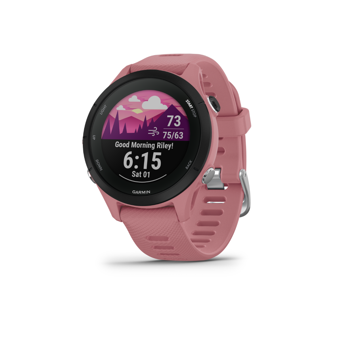 Garmin Forerunner 255S pink silicone-band GPS smartwatch for runners