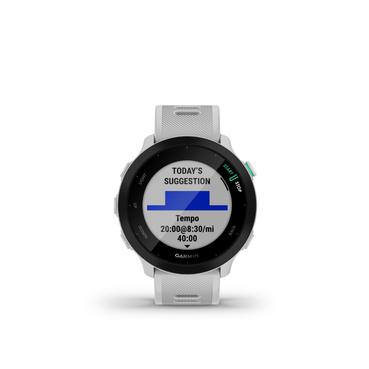 Garmin Forerunner 55 GPS smartwatch, white, certified refurbished