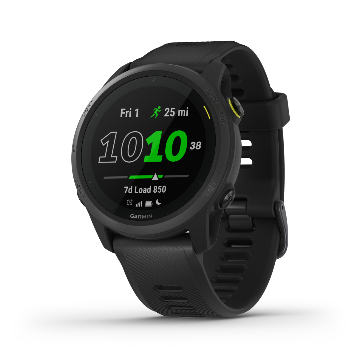 Garmin Forerunner 745 smartwatch in black with silicone band