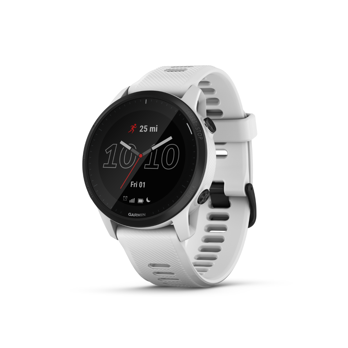 Garmin Forerunner 945 LTE Whitestone smartwatch with white silicone band