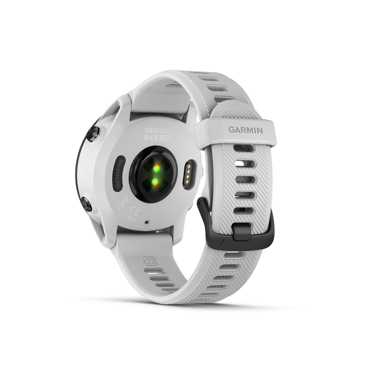 Garmin Forerunner 945 LTE smartwatch, Whitestone with white silicone strap