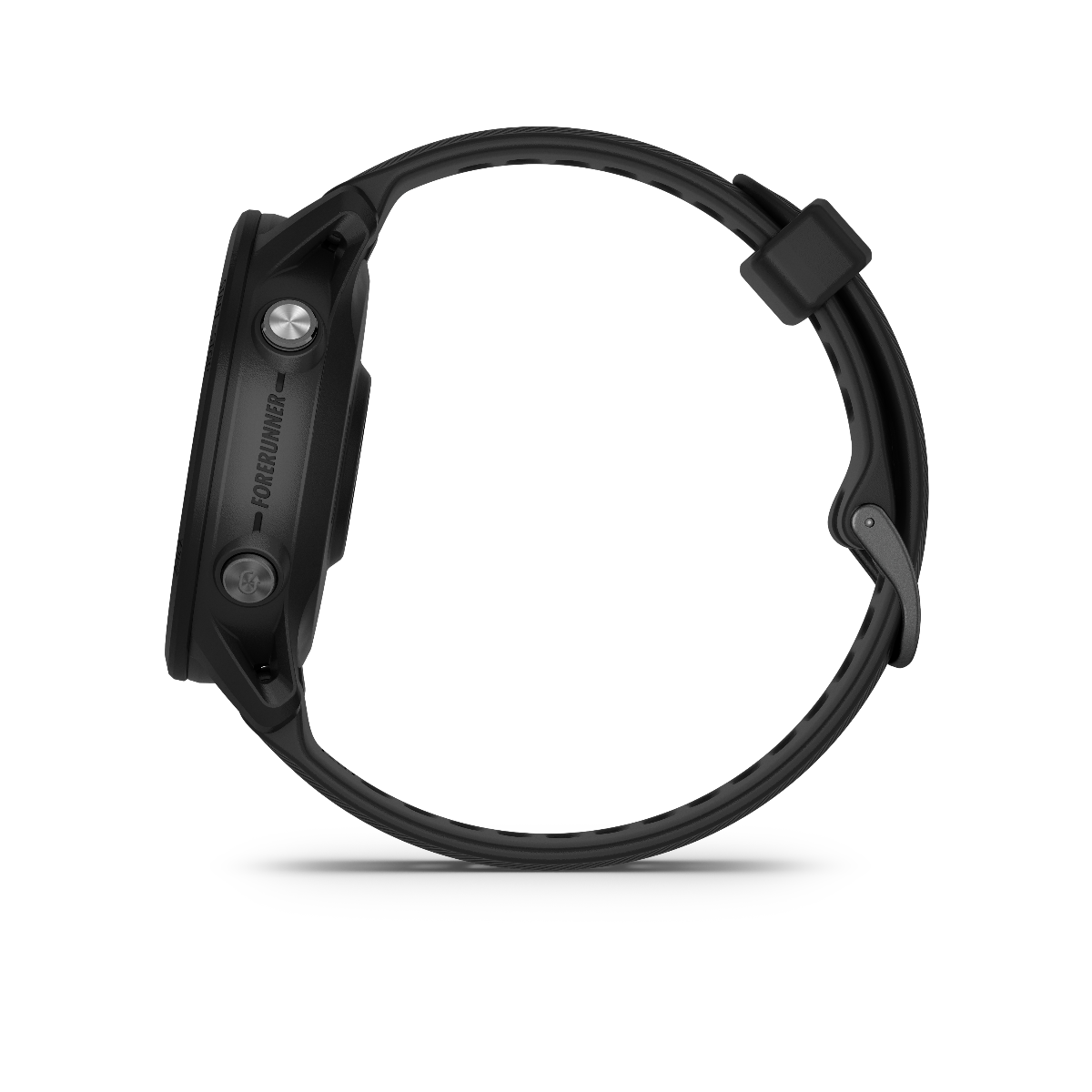 Garmin Forerunner 955 Solar Black smartwatch with black silicone strap