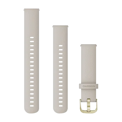 Garmin Quick Release watch bands 18 mm in light sand with light gold hardware — 3-piece set