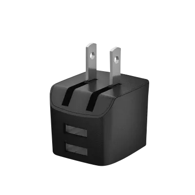 Garmin dual-port USB-A wall power adapter in black with two ports 010-13023-01