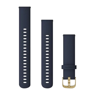 Garmin 18 mm navy Quick Release watch bands with light gold hardware - set of 3 bands