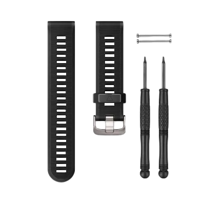 Garmin Black Watch Band kit (010-11251-01): two replacement bands, buckle, and tool set