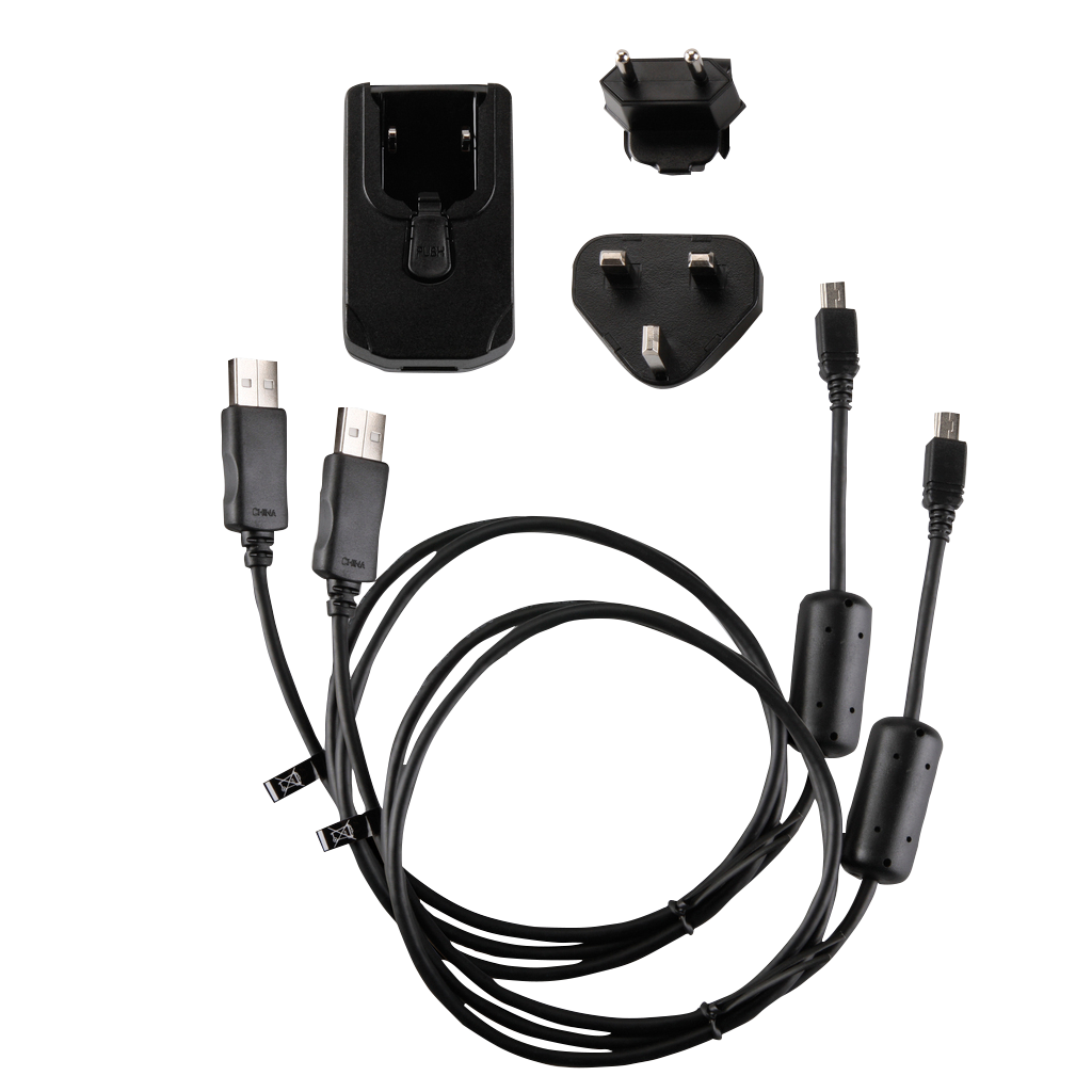 Garmin AC Adapter Cable Europe kit with USB charging cable and EU plug adapters