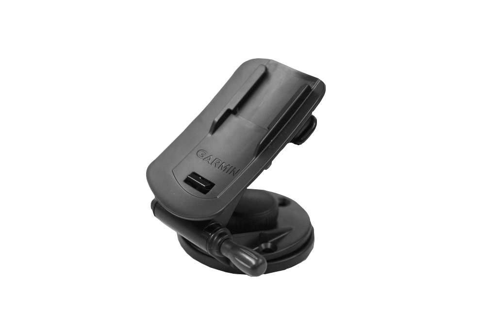 Garmin adjustable handheld mount, black plastic with suction cup base