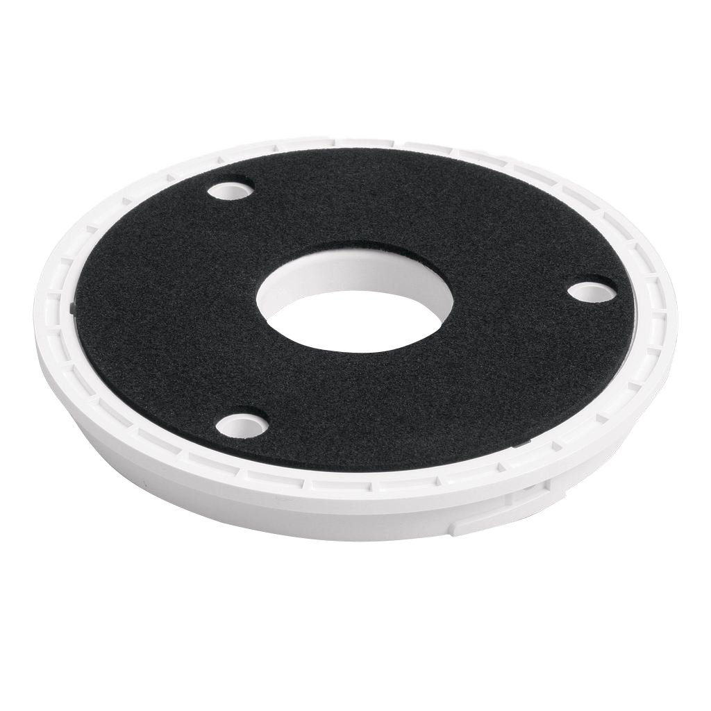 Garmin Antenna Surface Mount ring, white plastic housing with black foam gasket, model 010-11083-00 for marine use