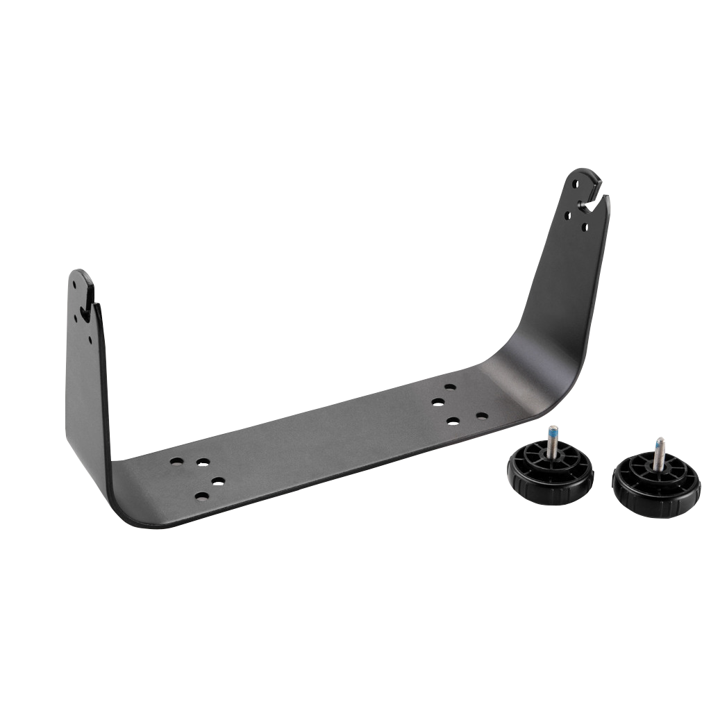 Garmin bail mount with knobs for GPSMAP 7x10; gray metal bracket with two knobs
