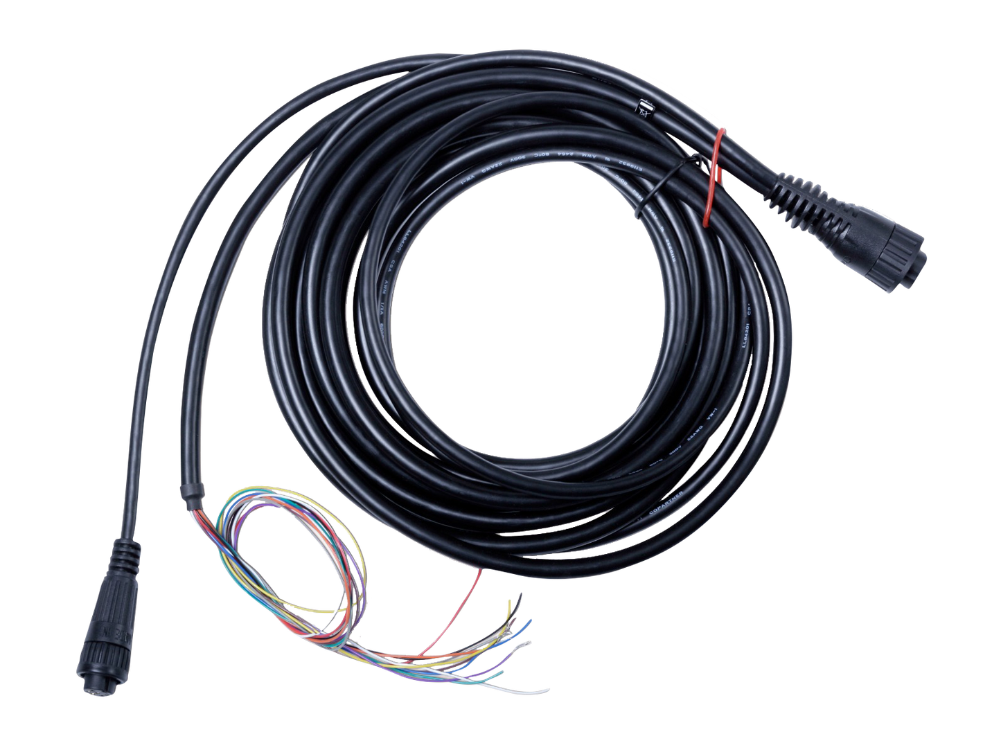 Garmin CCU/ECU interconnect cable, 5 meters, black with exposed multicolor wiring