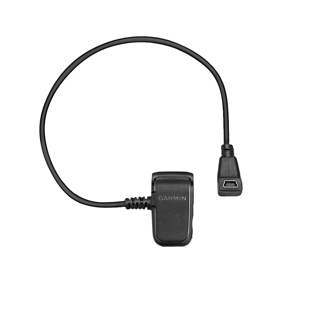 Garmin charging clip for PRO Series dog devices, black plastic with USB connector