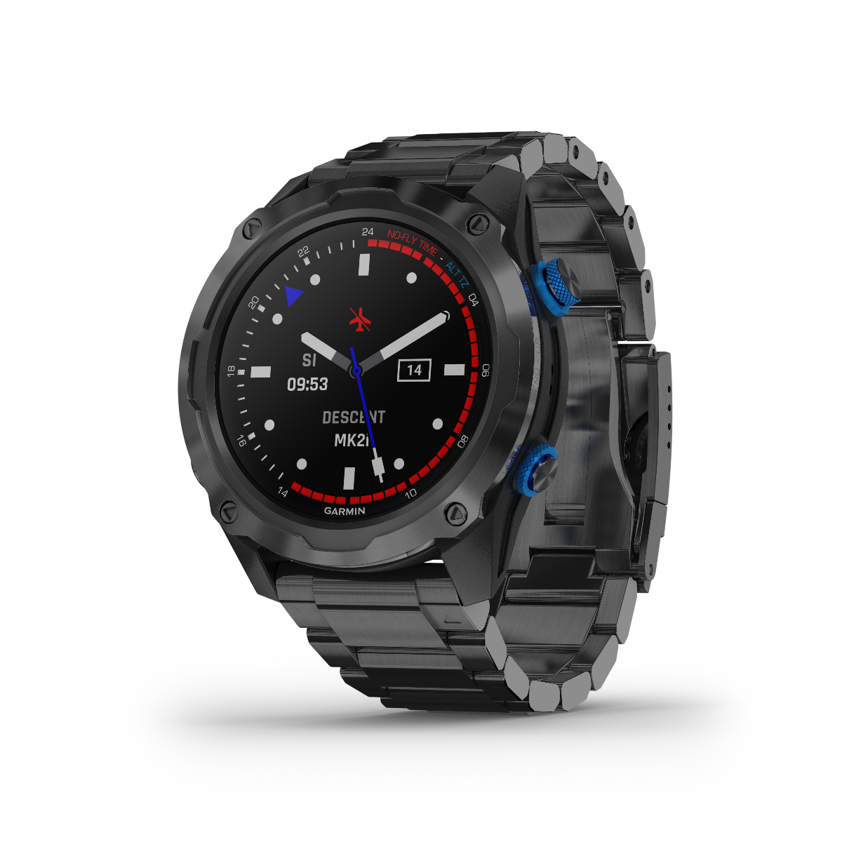 Garmin Descent Mk2i dive watch, titanium carbon gray DLC with black band