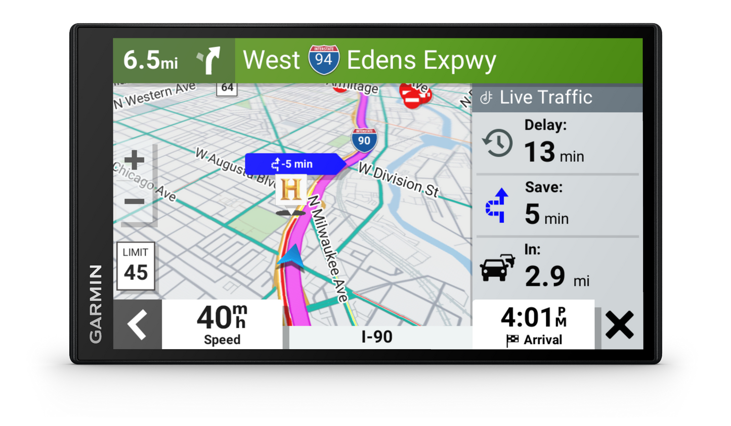 Garmin DriveSmart 76 7-inch car GPS navigation system with map display