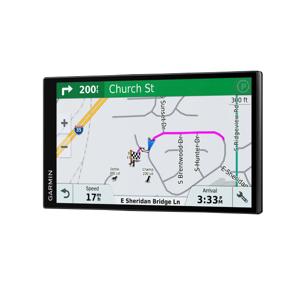 Garmin DriveTrack 71 LMT-S GPS navigation device with a 7-inch display and black bezel