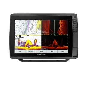 Garmin ECHOMAP Ultra 122sv marine chartplotter with split-screen sonar display on black unit