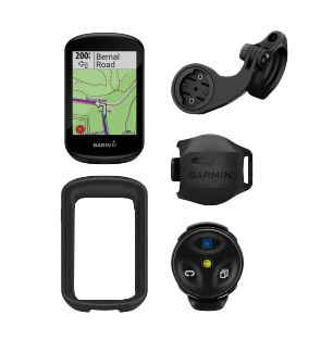 Garmin Edge 830 Mountain Bike Bundle, 5-piece kit with bike computer, mounts, and silicone case.