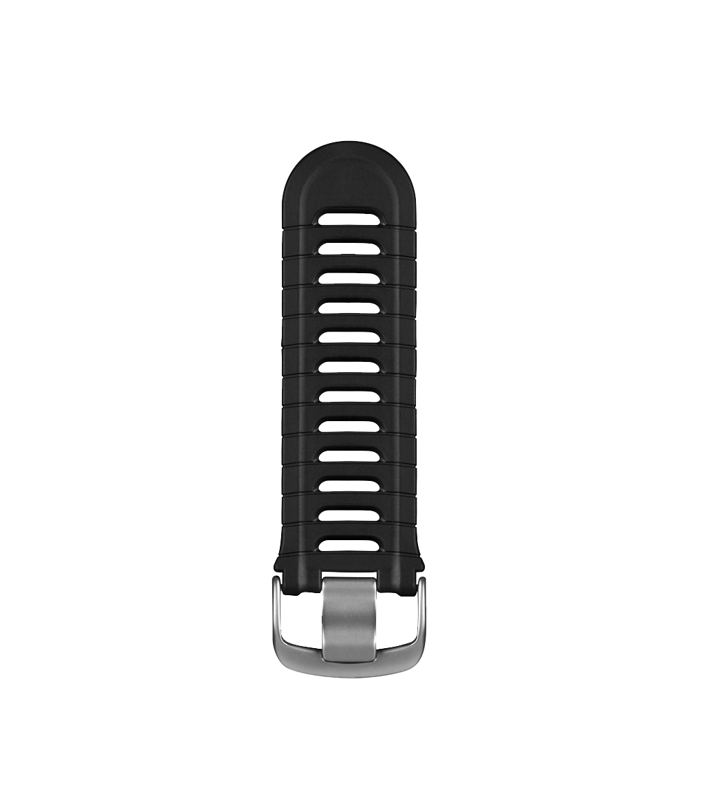 Garmin Expander Watch Strap for Forerunner 920XT, black silicone with silver buckle