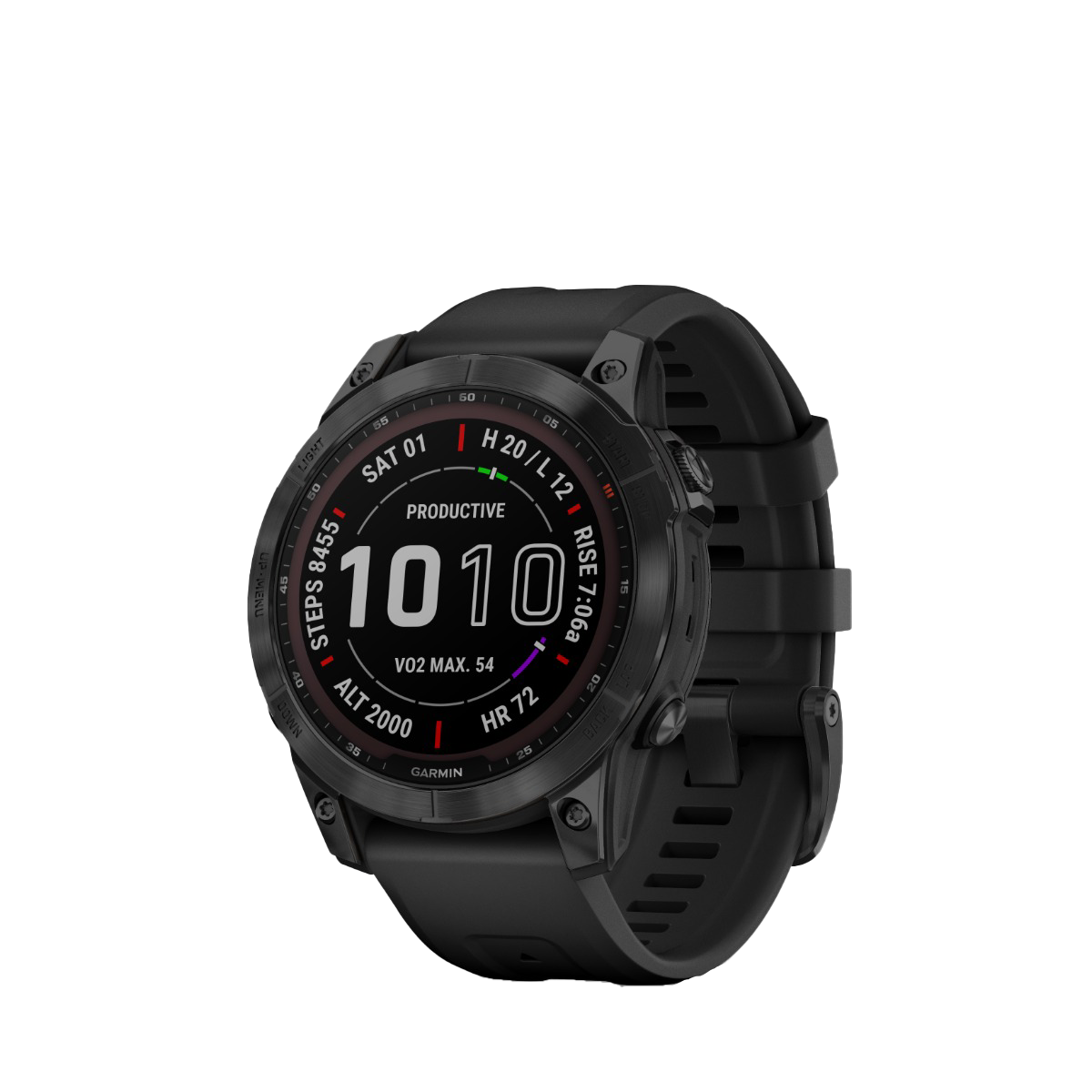 Garmin Fenix 7 Sapphire Solar, Black Titanium with Black Band (Garmin Certified Refurbished) by Garmin