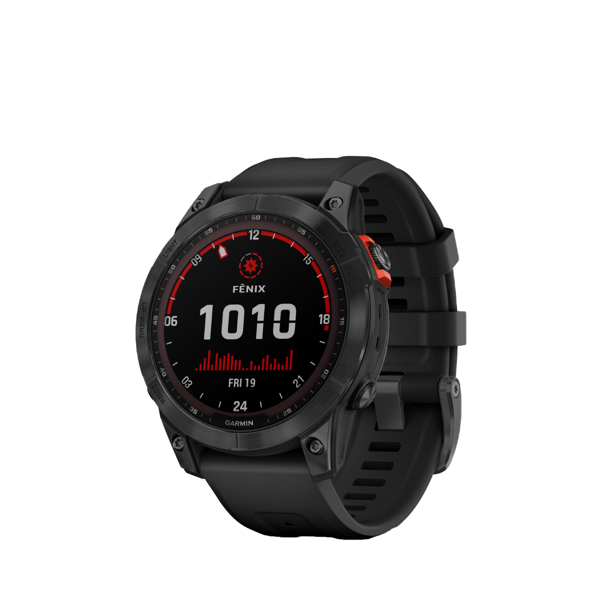 Garmin Fenix 7 Solar smartwatch, slate gray with black band, certified refurbished