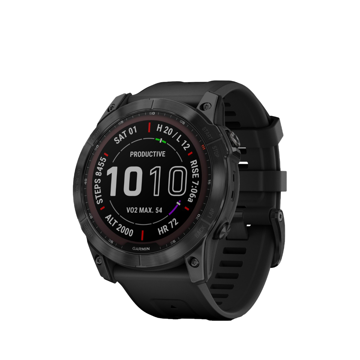 Garmin Fenix 7x Sapphire Solar smartwatch with black DLC titanium case and black band (010-02541-22)